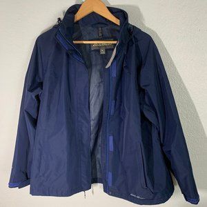 Eddie Bauer Navy Rain Jacket Size XL
